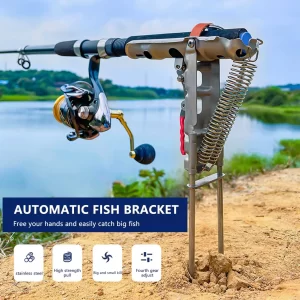 1-5pcs Automatic Fishing Rod bracket holders Stainless Steel pole stand Support double spring rest Brackets Fishing Accessories - Playerfashions 18