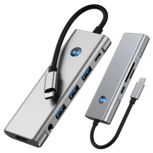 9-in-1 USB C Hub with 4K/60Hz HDMI-Compatible USB C Docking Station PD 100W Charging USB C Multiport Adapter for MacBook Pro/Air - Playerfashions 7