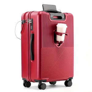 24-inch Casual ABS+PC Hybrid Carry-on Luggage with Spinner Wheels - USB Powered & Combination Lock | Telescope Handle & Iron Pull Rod | Business & Travel Suitcase for Men and Women - Playerfashions