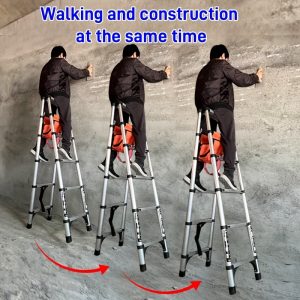 350lbs Telescopic Step Ladder - Walkable, Collapsible, Folding A Frame Ladder for Home, RV, Roof, Indoor, Outdoor Use - Playerfashions