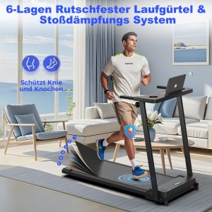 Portable Treadmill, Foldable Treadmills For Home, Small Folding Treadmill For Home Office With 300 LBS Capacity, Walking Running Exercise Electric Compact Treadmill With LED Display, For Home/Office, Without Battery - Playerfashions