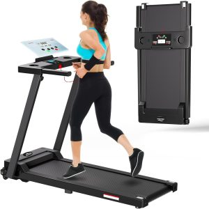 3.0 HP Compact Folding Treadmill - Portable Walking Treadmill With Handle Bar, 300 LBS Capacity, LED Display For Home Office - Playerfashions.