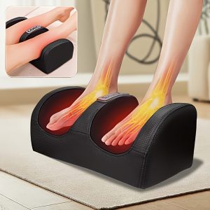 Electric Foot Massager, Relaxation - Black and Red Heated Foot Massager with Deep Kneading and Heating Function for Feet, Legs, and Hands. Perfect Valentine's Day Gift or Mother's Day Present for Loved Ones