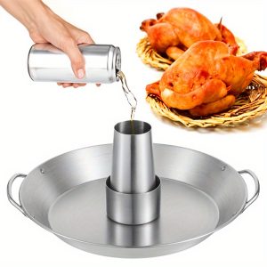 Dishwasher Safe Stainless Steel Roasting Pan for Thanksgiving and Holiday Dinners. Essential for Roasting Chicken, Microwave Safe, Comes with Chicken Roasting Rack. Multifunctional Round Roasting Pan, Easy to Clean."