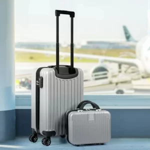 TSA Lock 2-Piece Luggage Set 20"+14" Expand Hardshell 360° Spinner Wheels Lightweight Nesting Suitcases - Playerfashions