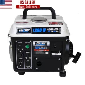 Portable Gas Powered Generator 1200 Peak Watts 900 Running Watts Lightweight Compact Design 2 Cycle Engine 3 Outlets 5 Hours - Playerfashions