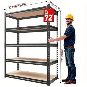 Heavy Duty 500 lb/2000 lb Capacity Metal Shelving Unit - Adjustable 3-Tier or 5-Tier Industrial Storage Rack with Adjustable Height Shelves, Floor-Standing Design & Easy Assembly for Kitchen, Garage, Basement, Commercial Use - Space-Saving Heavy-Duty Shelving (29.5"/60"/72" Height, 15.7"/28"/35.5"/45.3" Width) - Ideal for Home & Commercial Storage, Pantry, Warehouse - Sturdy Metal Construction with Painted Finish, Multi-Purpose for Food Service & Heavy Items, Adjustable Shelves for